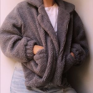 NEVER WORN comet colored teddy jacket